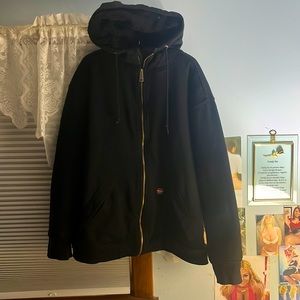 Black XL Men’s Wrangler zip up fleece lined hoodie hoody